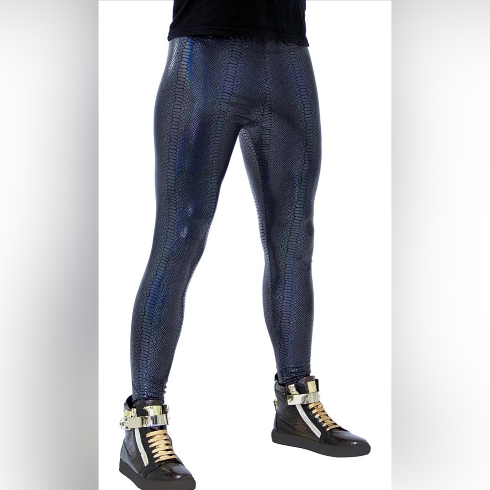 Revolver Fashion / Funstigator’s Men’s Holographic Python Rave Leggings, Size M